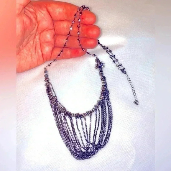 Dark Metal  Simple Summer necklace. New - Picture 4 of 5